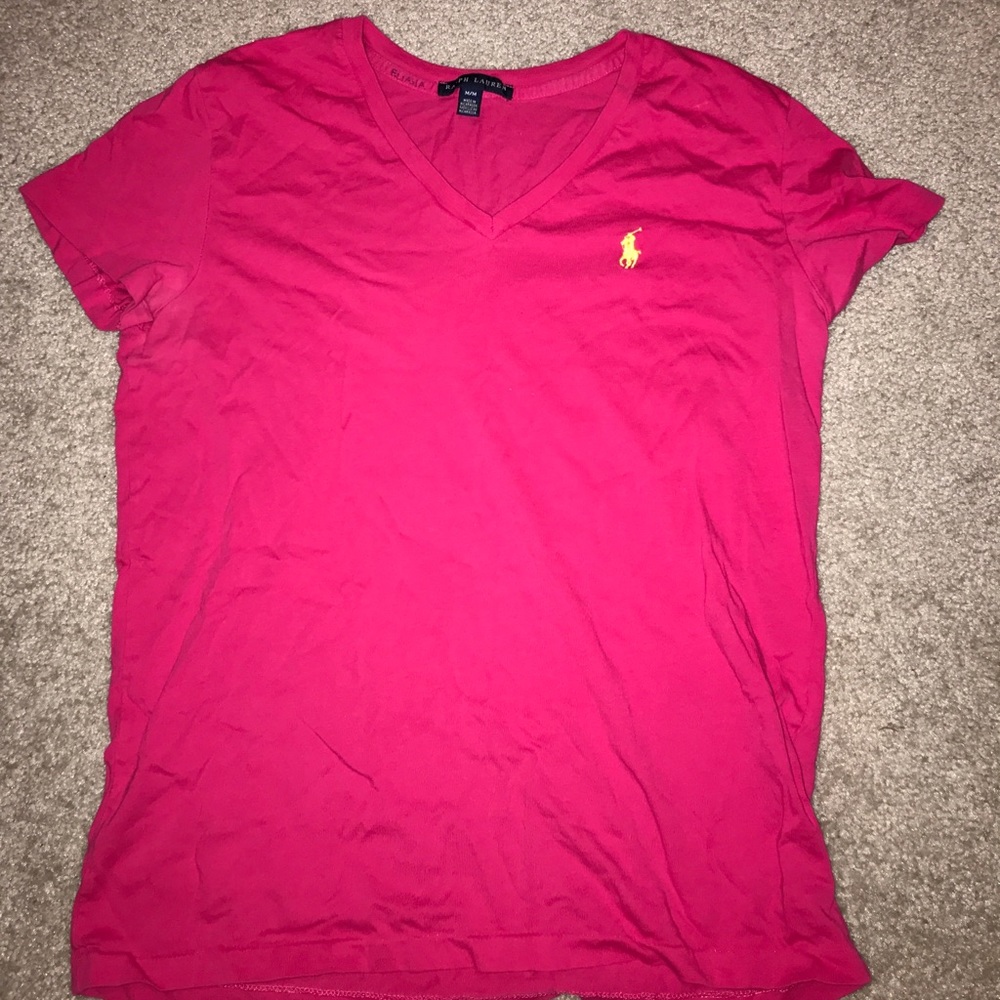Ralph Lauren Pink V-Neck Tee